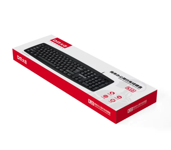 Tastierë me tela DM K10 me 104 çelësa për laptop desktop PC Office